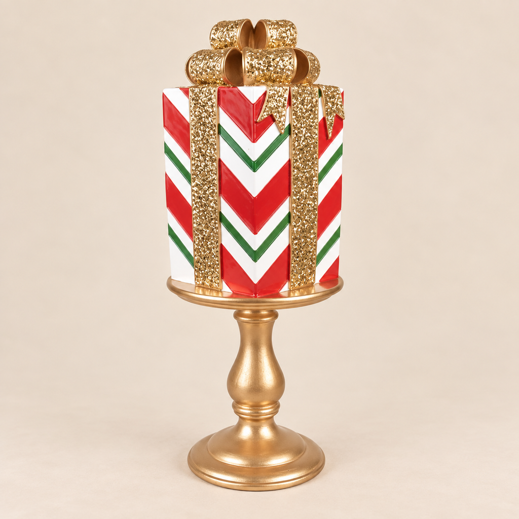 Pacco Regalo Natalizio su Piedistallo h.46 cm i