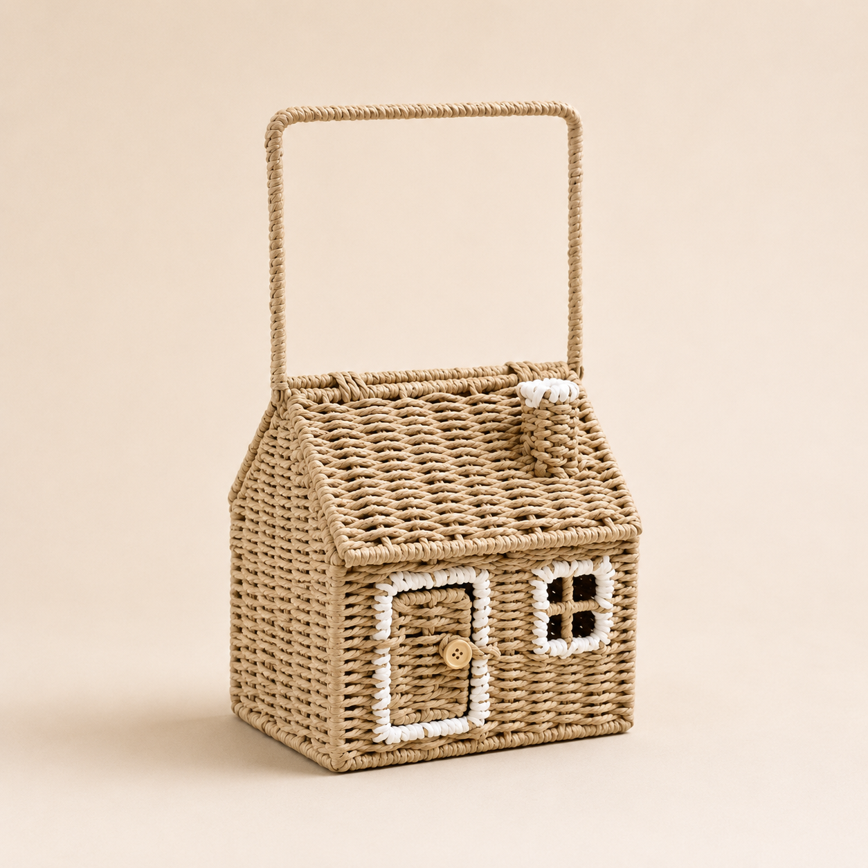 Cestino Portaoggetti a Forma di Casetta con Manico – 20 × 15 × 35 cm