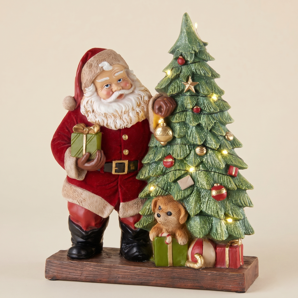 Babbo Natale con led Happy Santa albero di Natale
