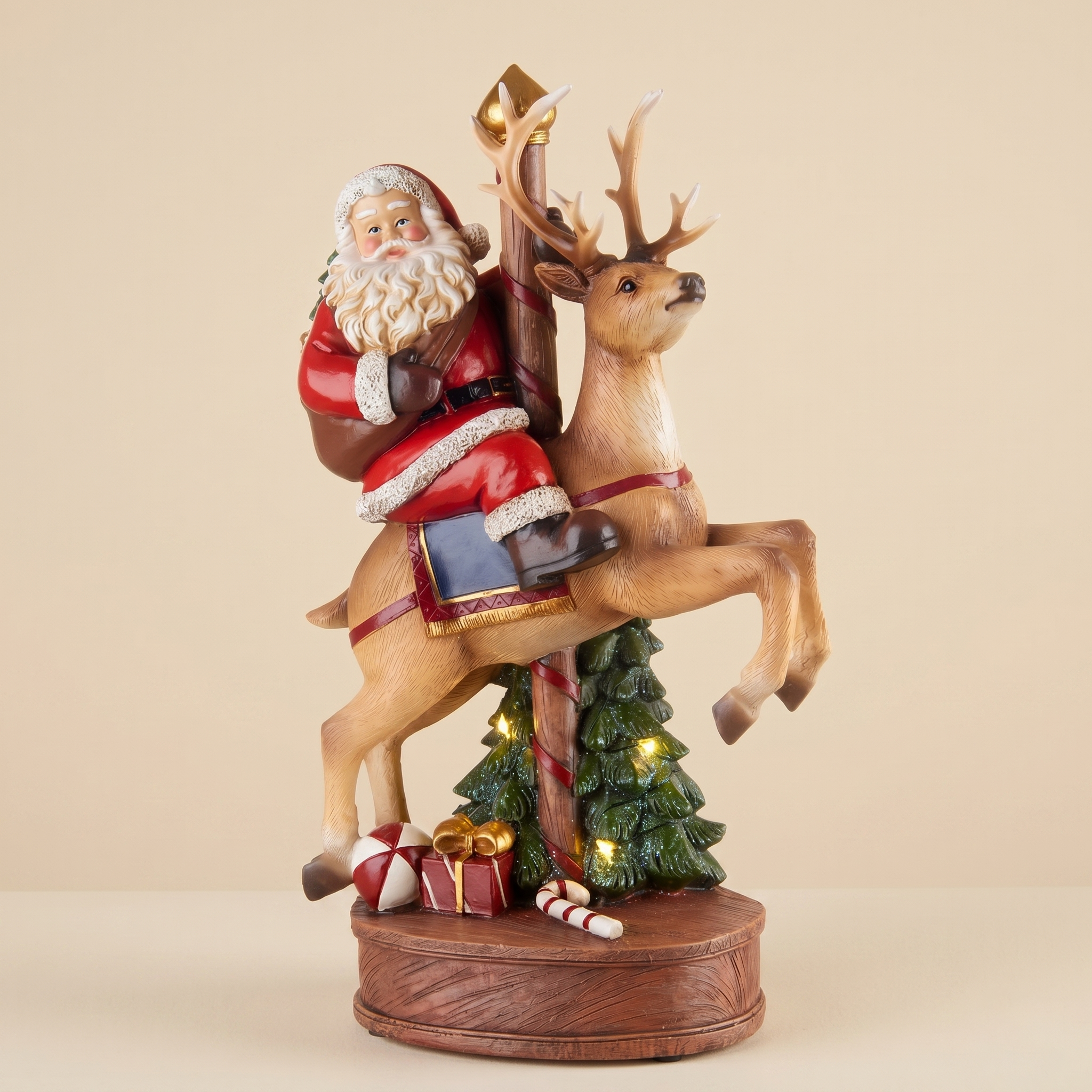 Babbo Natale con led Happy Santa renna