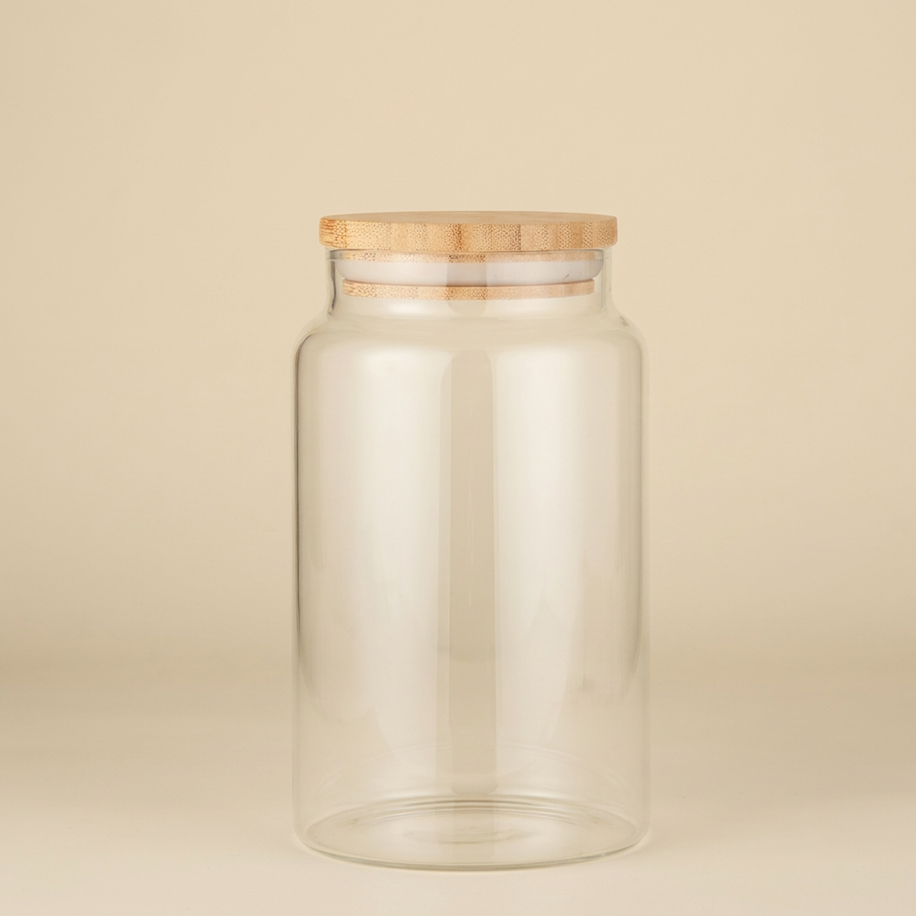 Barattolo in vetro con coperchio in Bambù 1000 ml