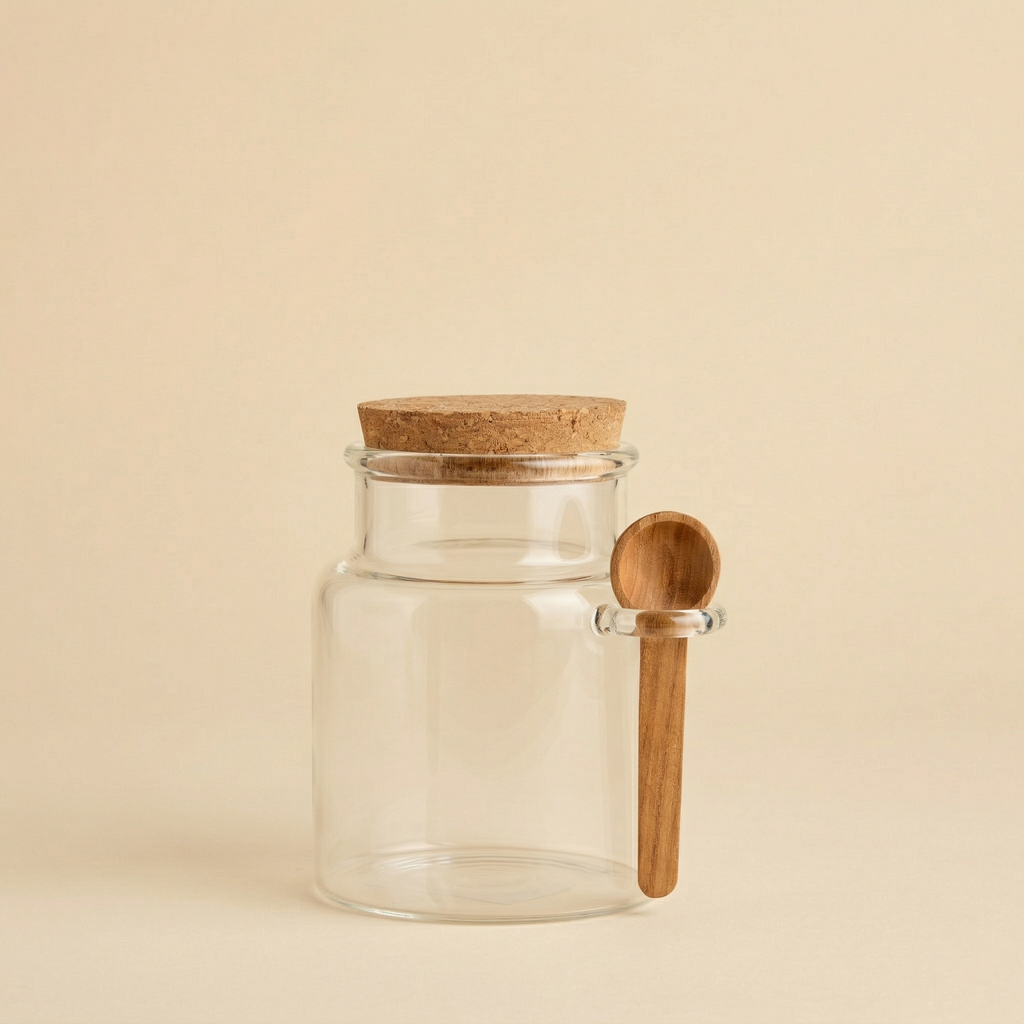 Barattolo di vetro con cucchiaio 300 ml