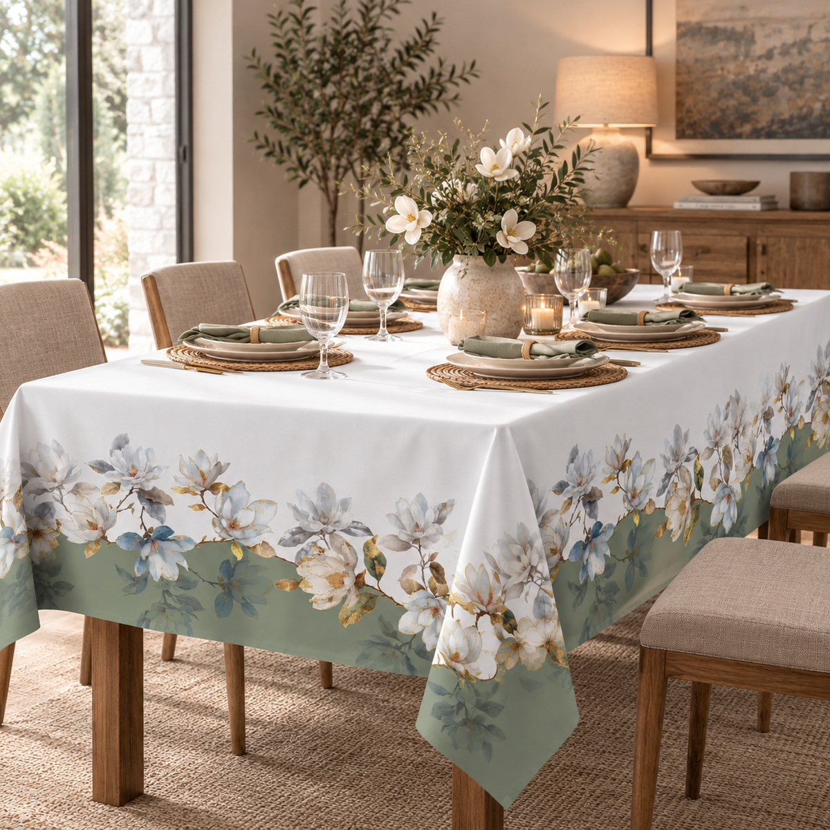Tovaglia Rettangolare KAORI in Panama di Puro Cotone 100% 155 x 270 cm