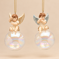 Decorazione Natalizia da Appendere EDG Angelo su Sfera Iridescente 11cm