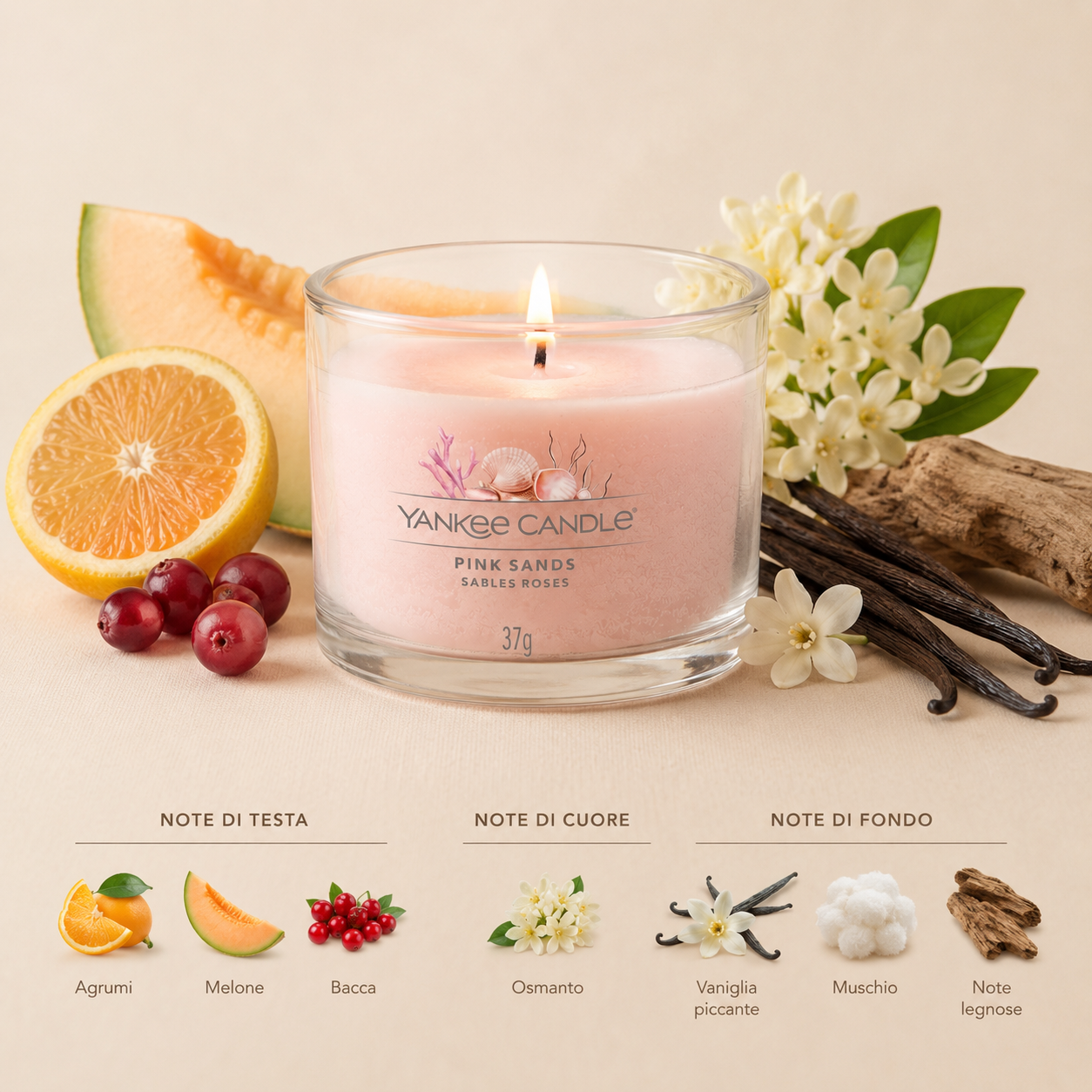 Yankee Candle candela mini Pink Sands