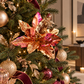 Stella di Natale Metallizzata Oro e Rosa h. 36 cm