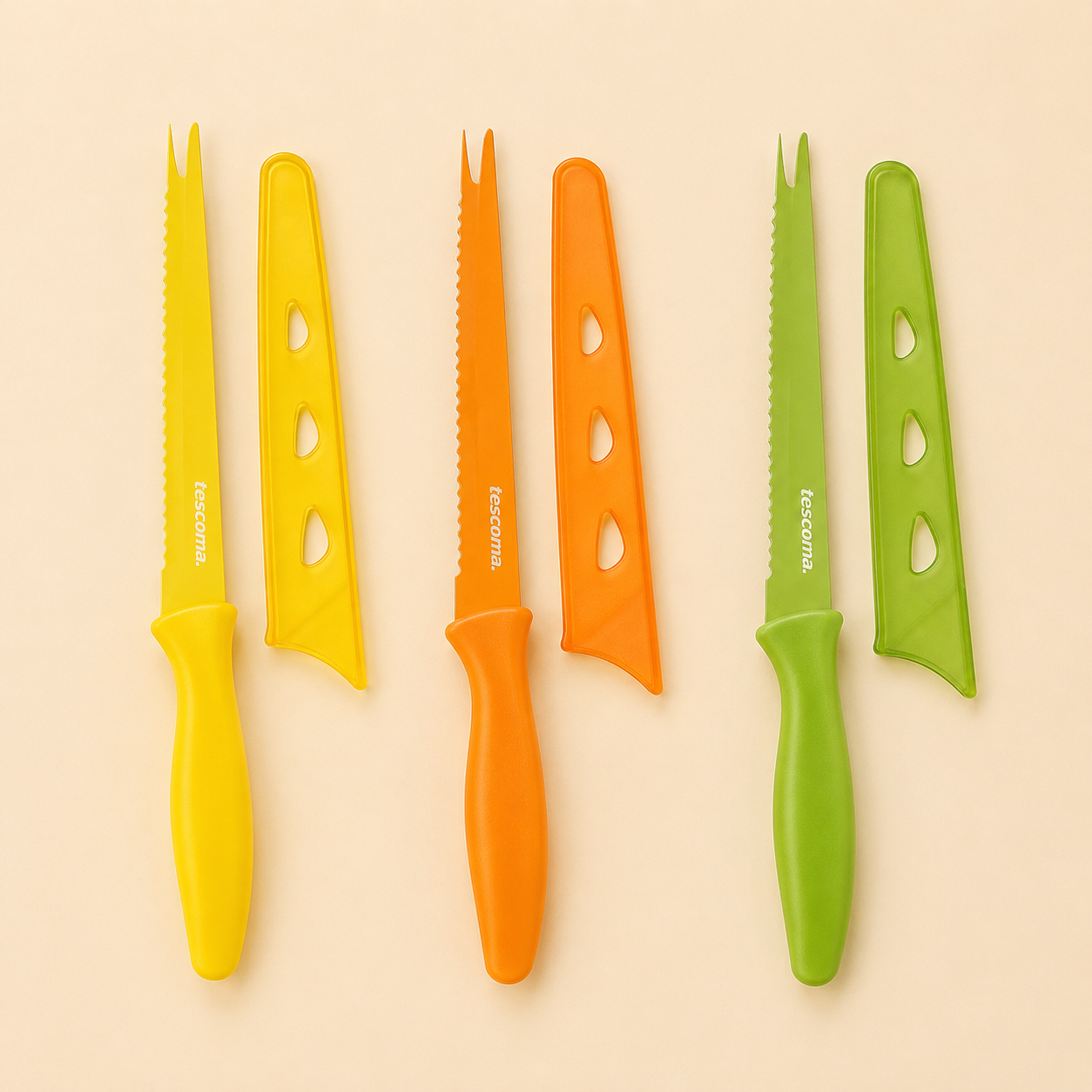 Coltello per Verdure con Custodia – Lama 12 cm – Colori Assortiti