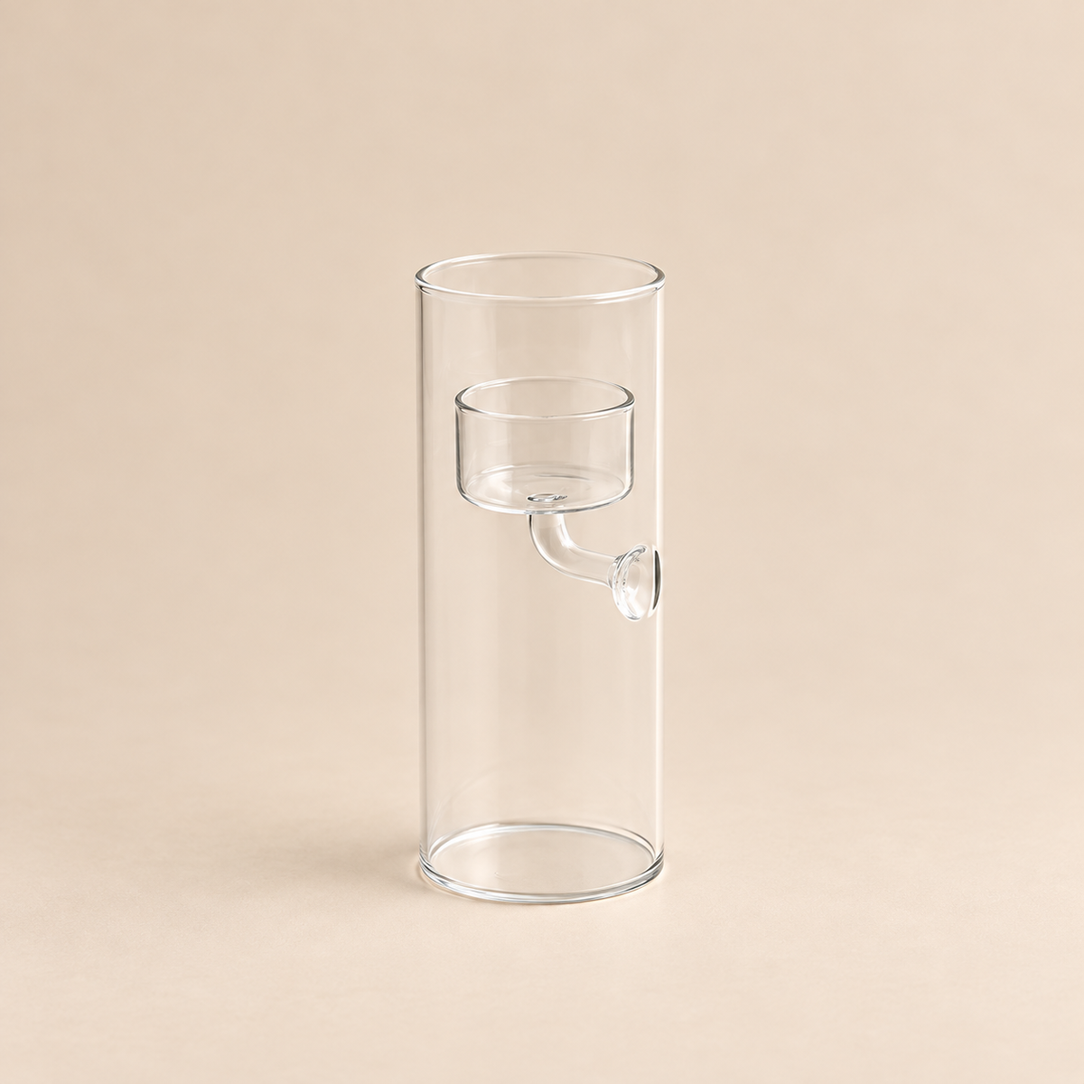 Portacandela in Vetro Trasparente H16 cm Ø6 cm