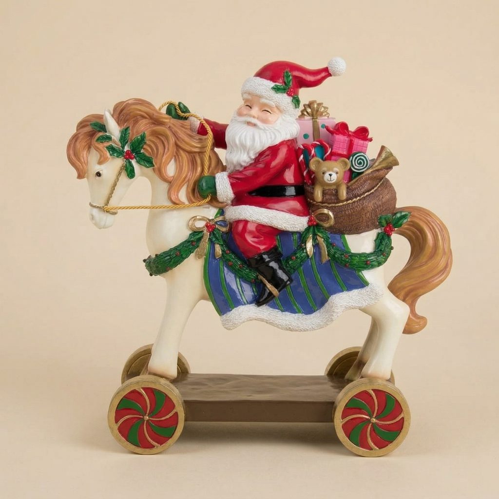 Decoro Babbo Natale con cavallo