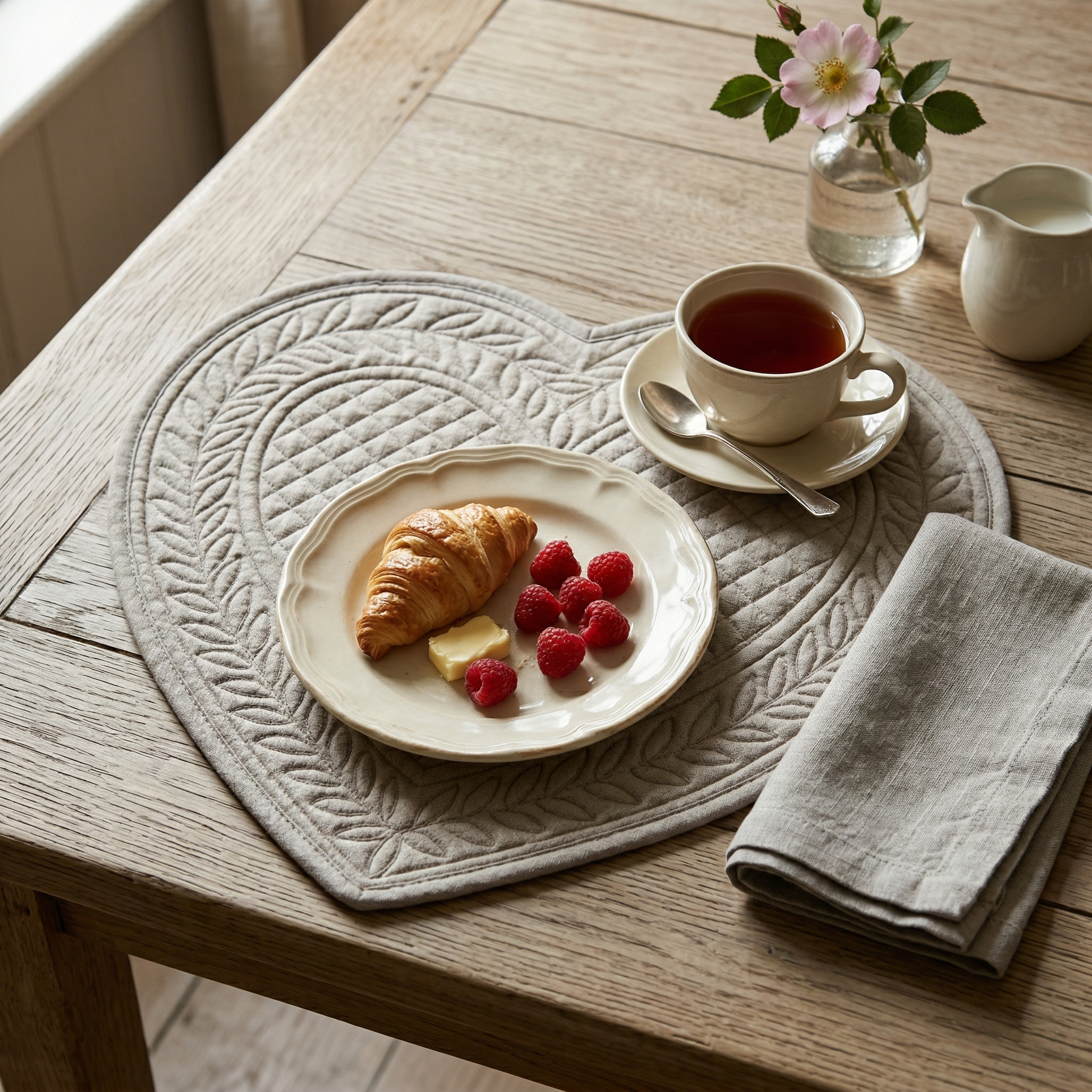 Tovaglietta cuore naturale