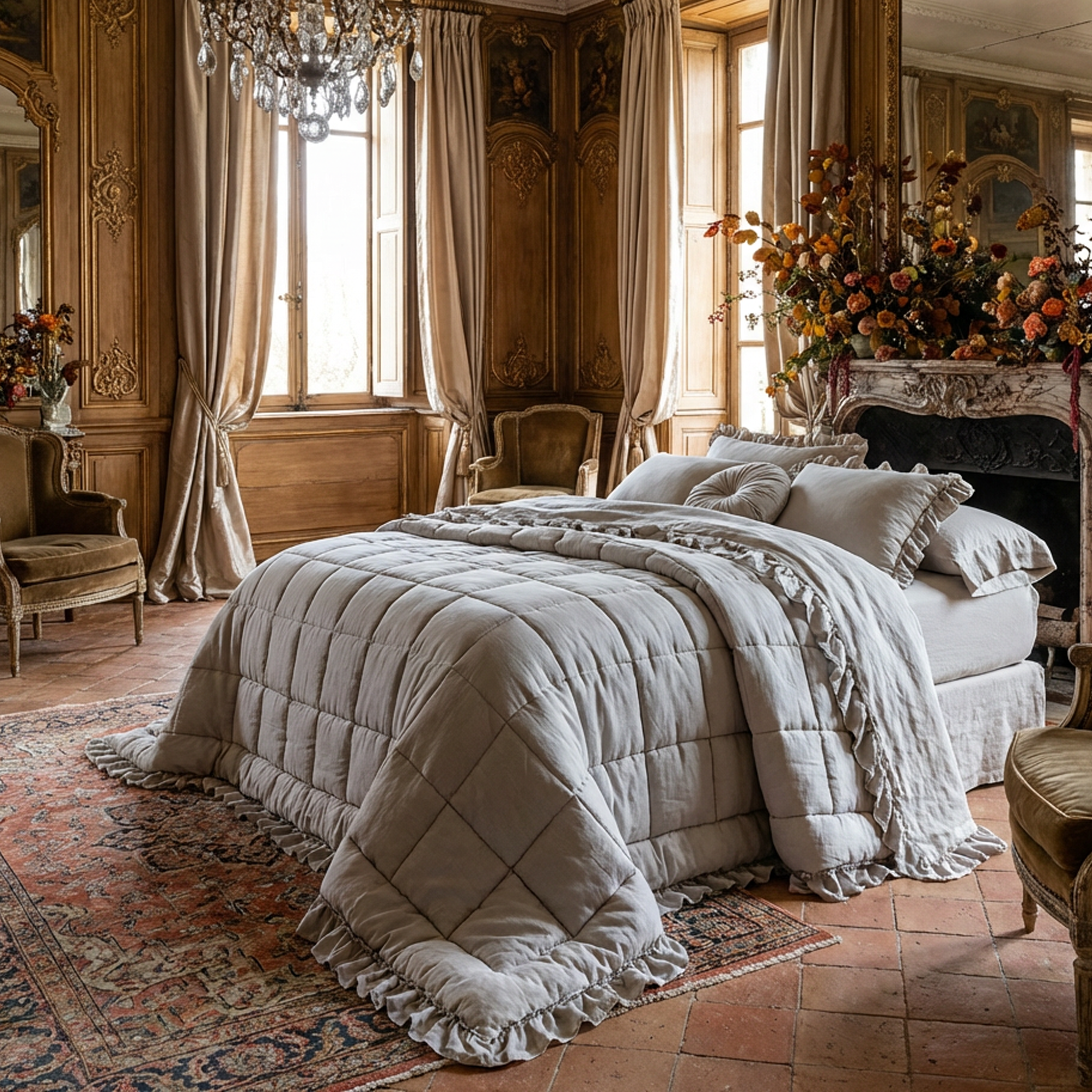 Boutis matrimoniale invernale Diamante tortora