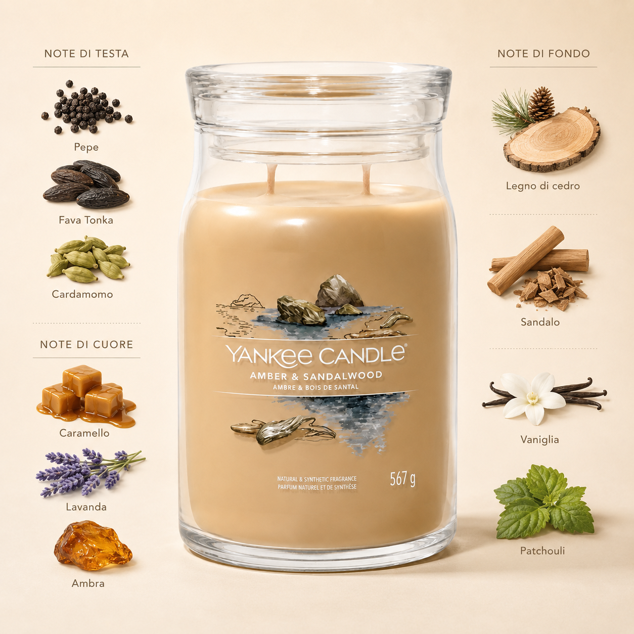 Yankee Candle Giara 567gr Amber & Sandalwood