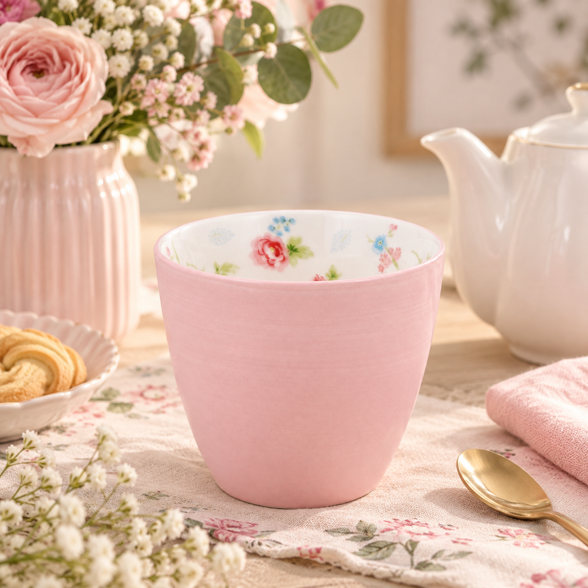 Latte cup Alma rosa tinta unita
