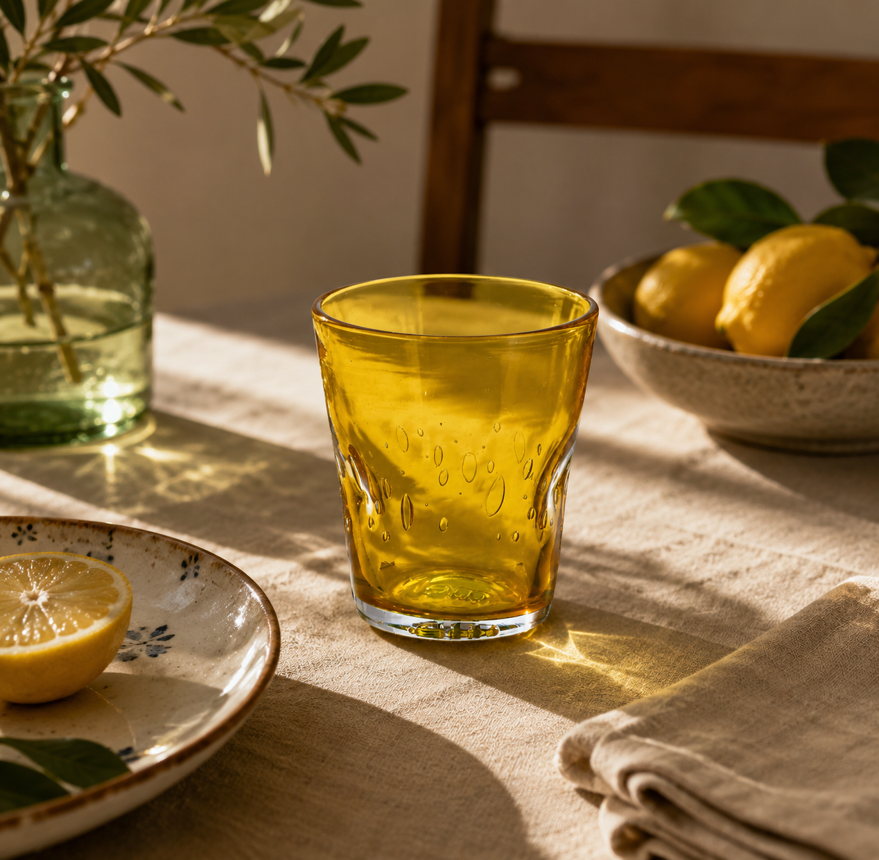 Bicchiere in vetro soffiato Memento Dune Glass Yellow