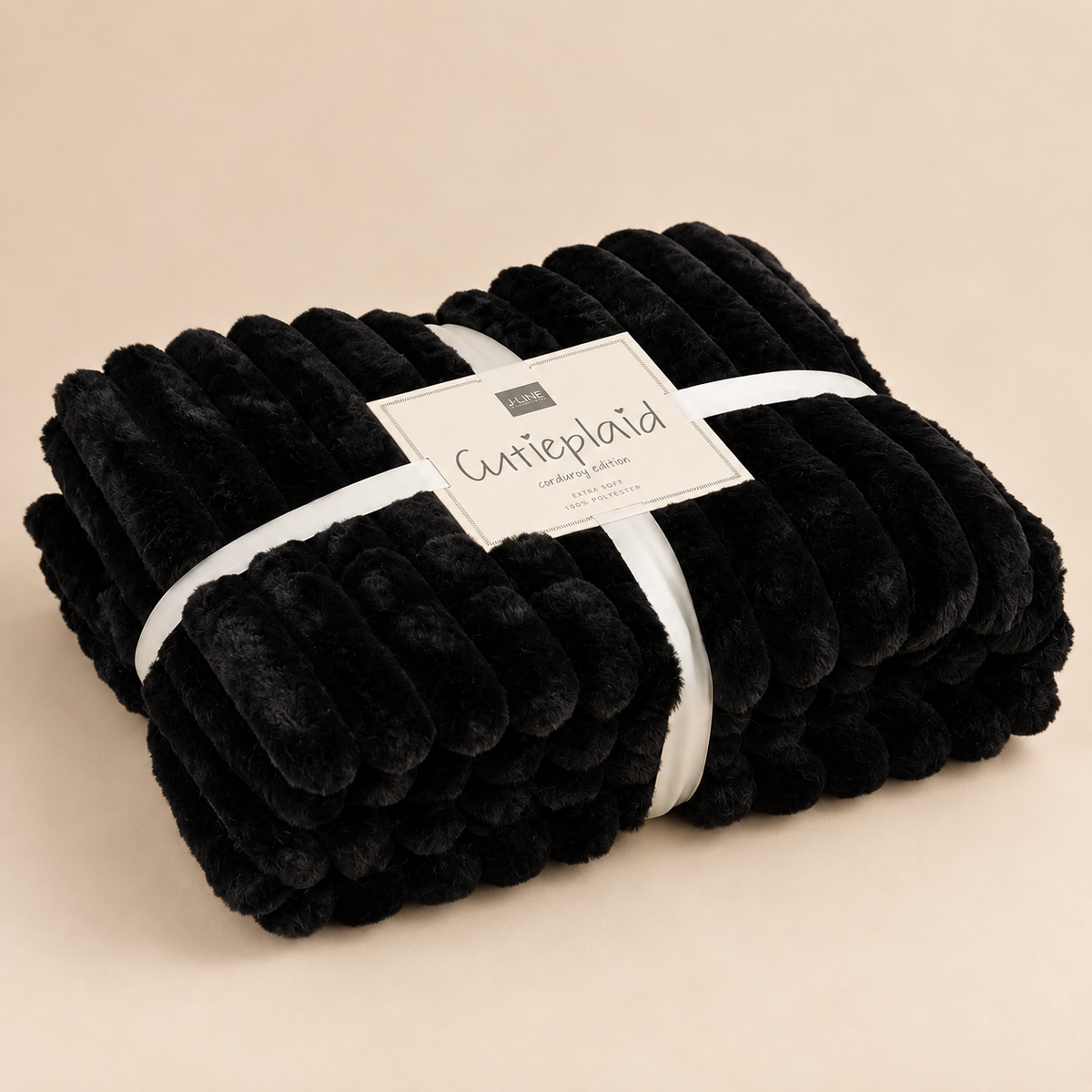 Plaid Corduroy Nero 180 x 130 cm