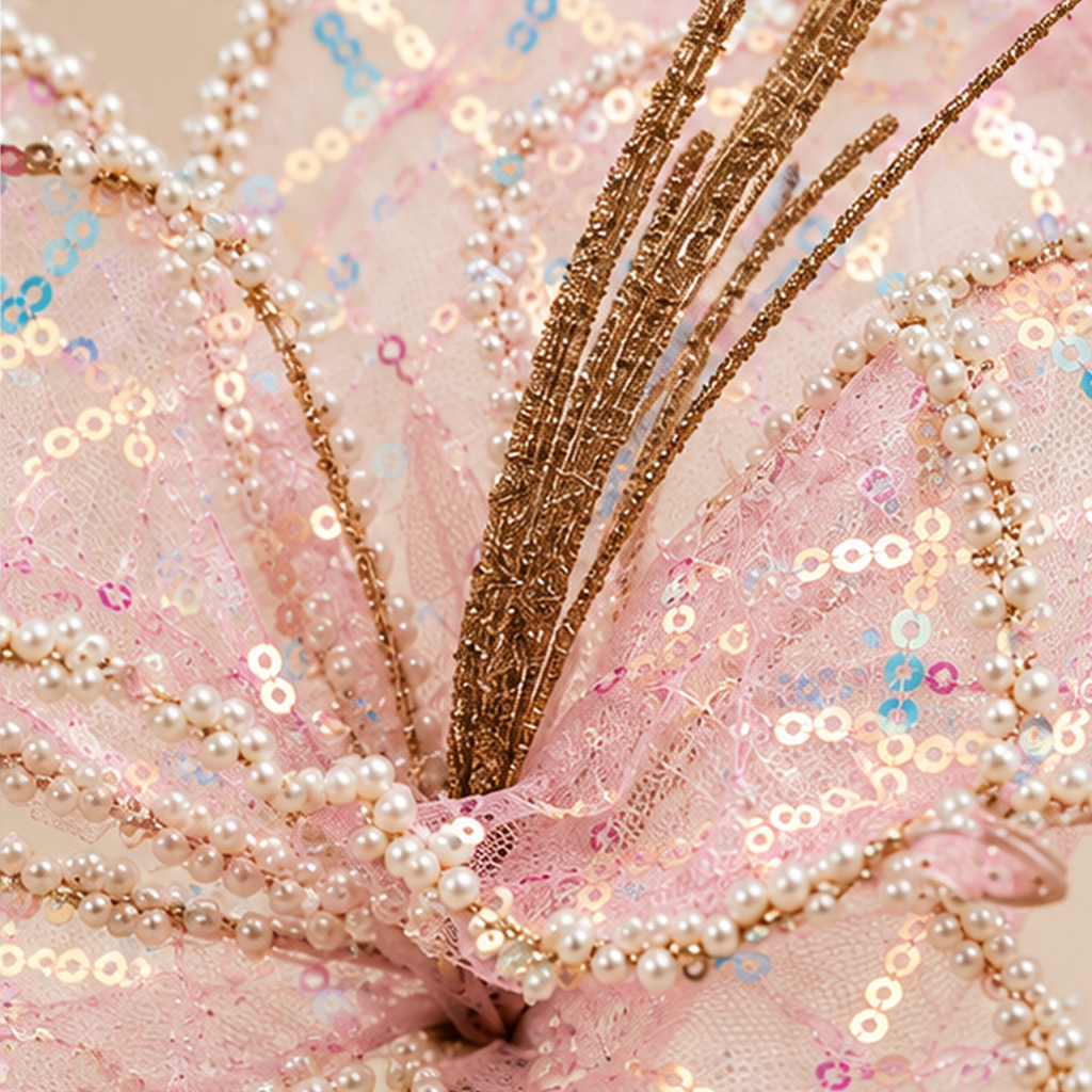 Giglio Decorativo Glitter Rosa Ø 22 cm