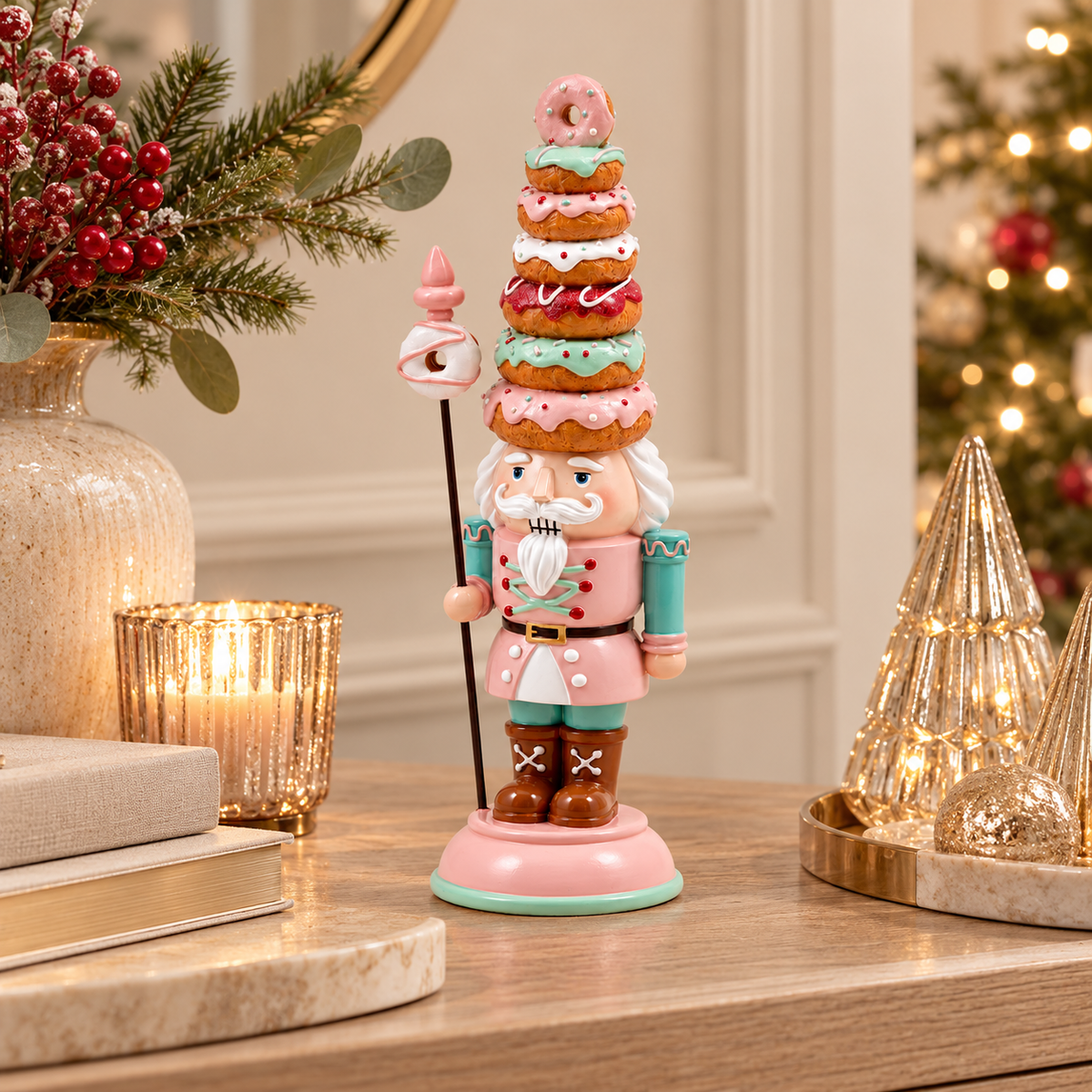 Schiaccianoci Natalizio EDG con Torre di Donut 30cm