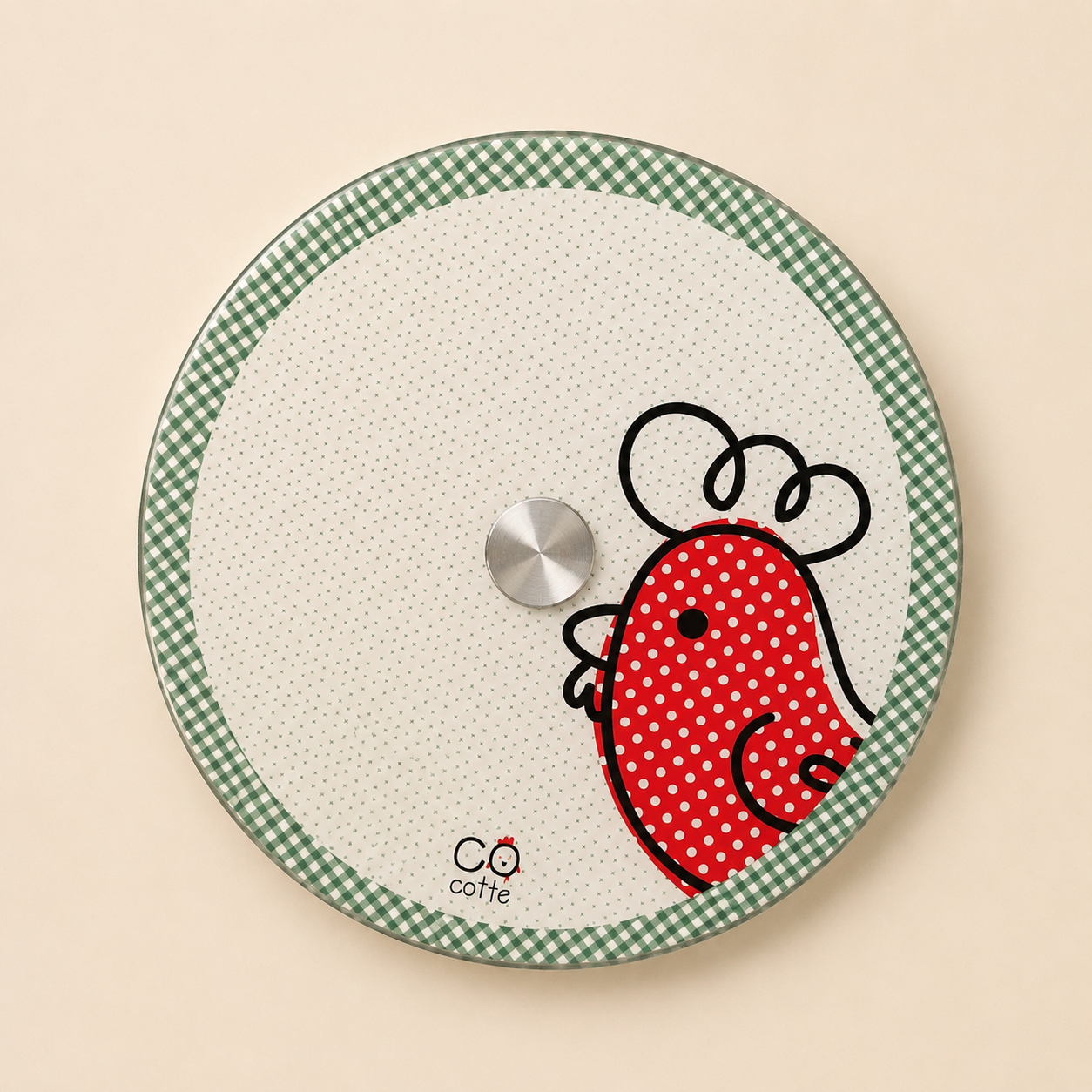 Piatto Girevole in Vetro e Acciaio Cocotte mod.3 Ø 28 cm