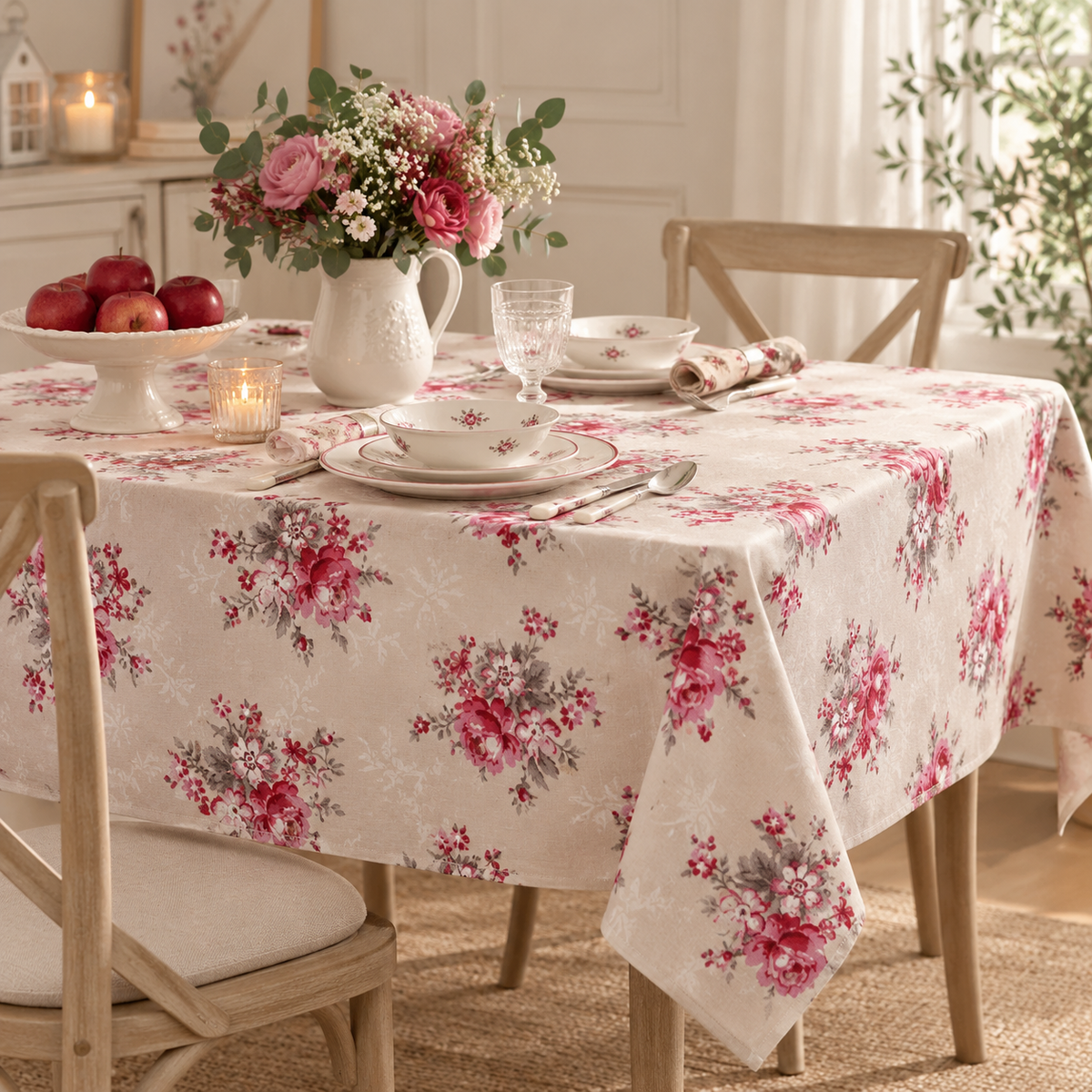 Tovaglia Marie GreenGate Beige 150 x 150 cm