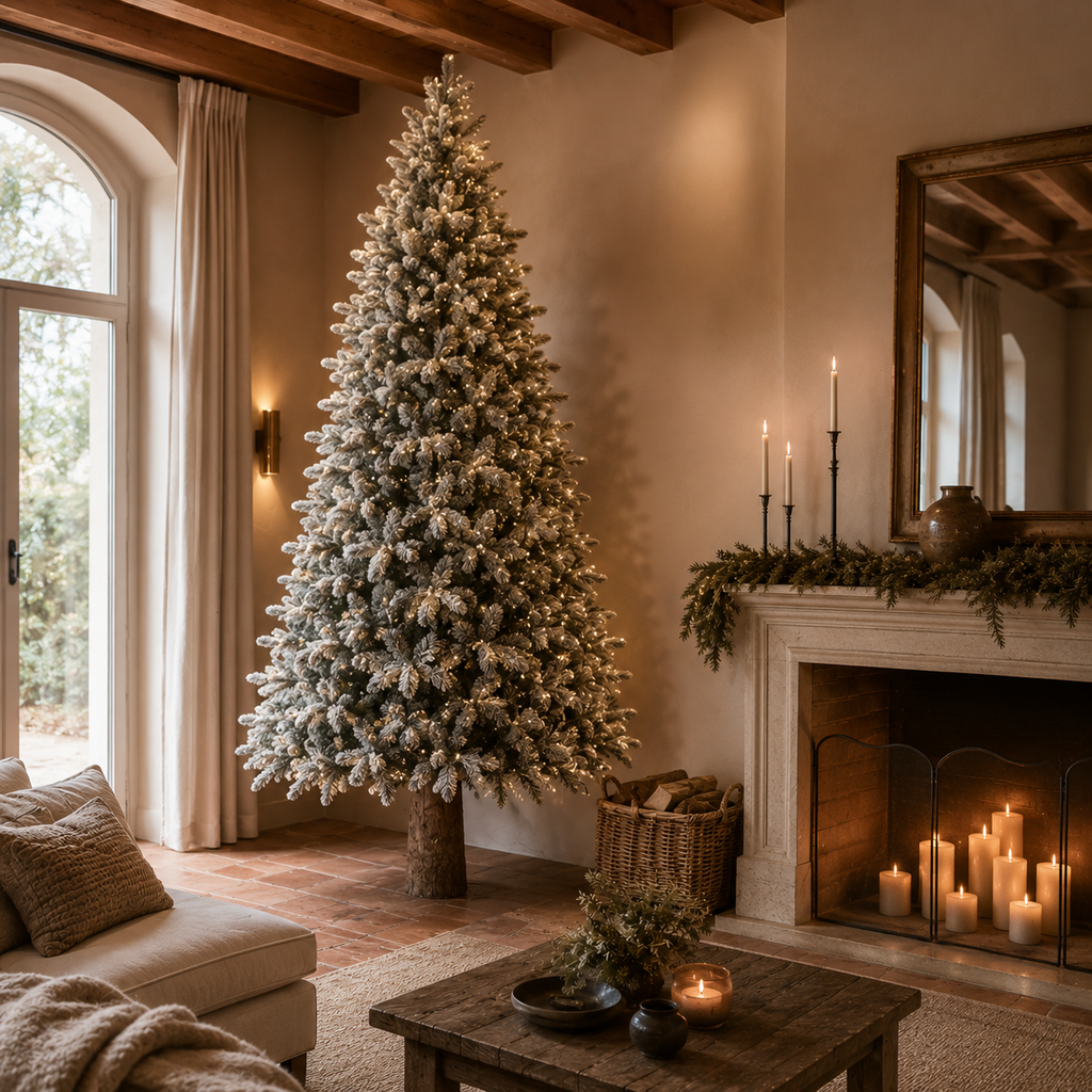 Albero di Natale innevato Merano EDG con 750 LED h.210cm
