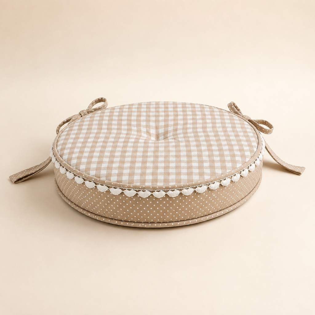 Cuscino sedia rotondo Basic Heart Beige