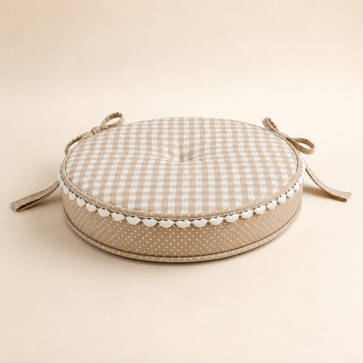 Cuscino sedia rotondo Basic Heart Beige