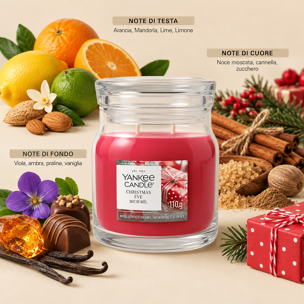 Candela Profumata Christmas Eve Giara Piccola Signature 110 g - Yankee Candle