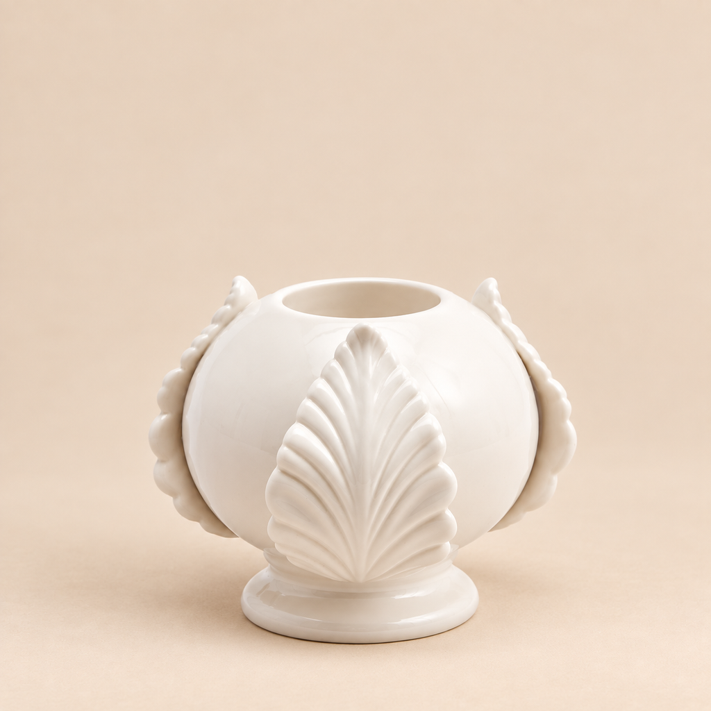 Portacandela Pumo Pugliese Bianco in Porcellana h.11 cm