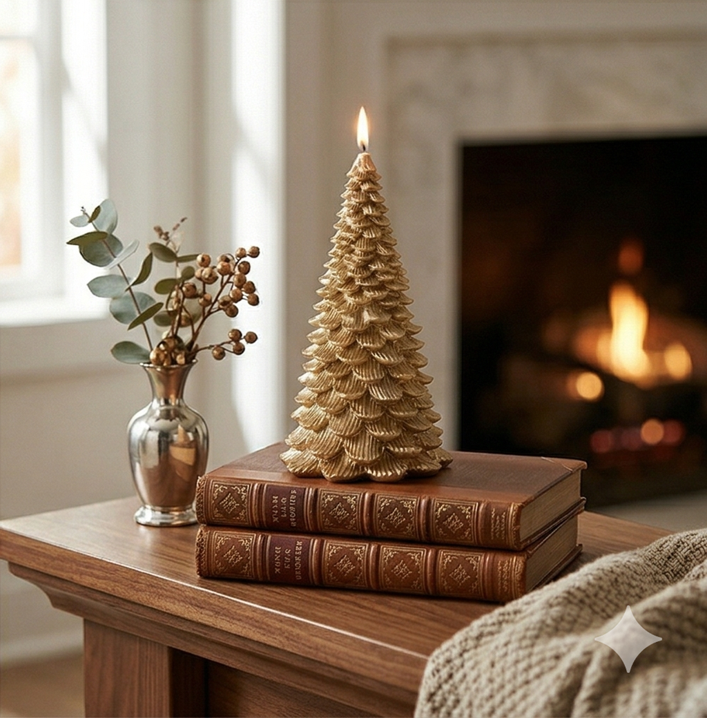 Candela Albero di Natale Oro h.17