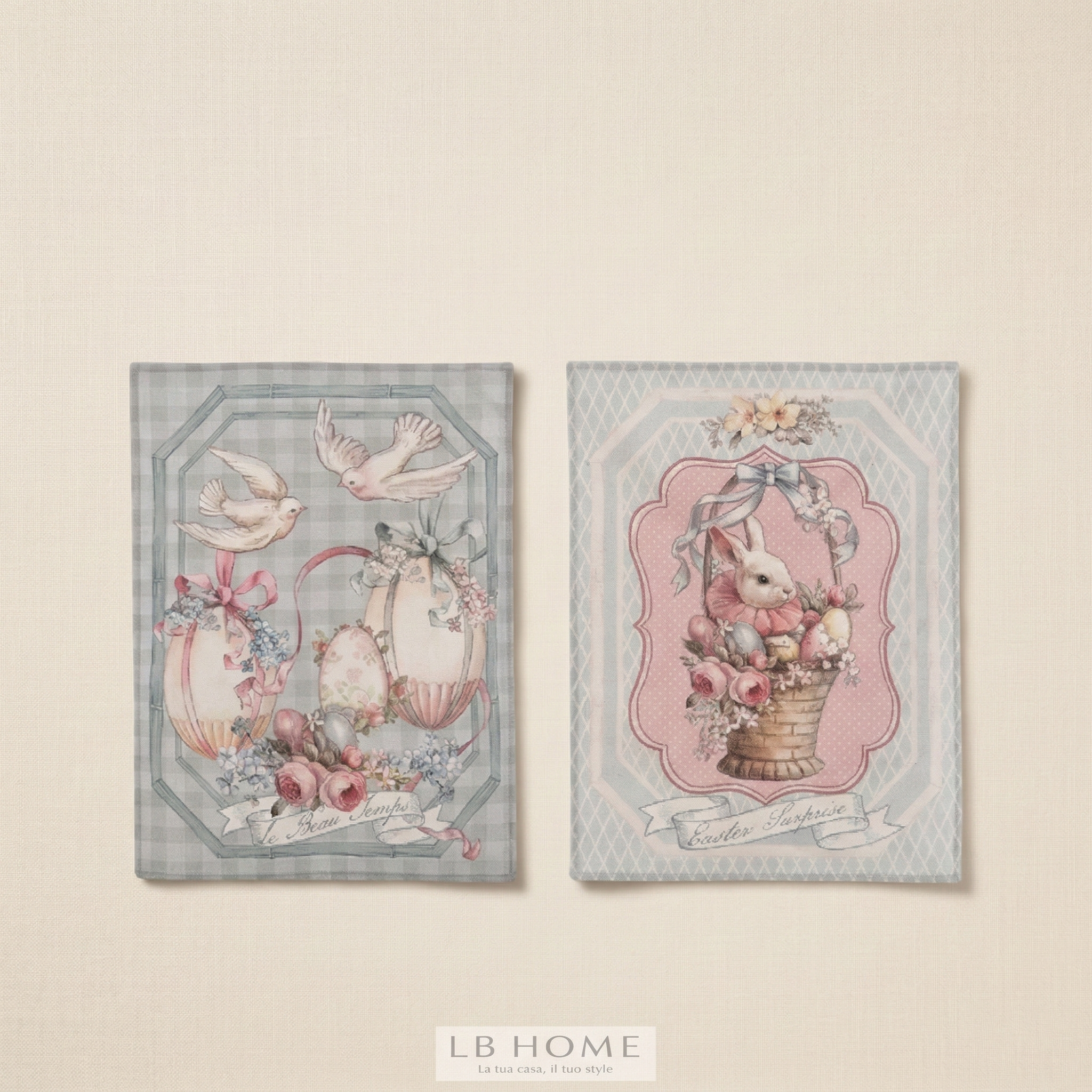 Set 2 canovacci collezione "Joyeuses Paques"