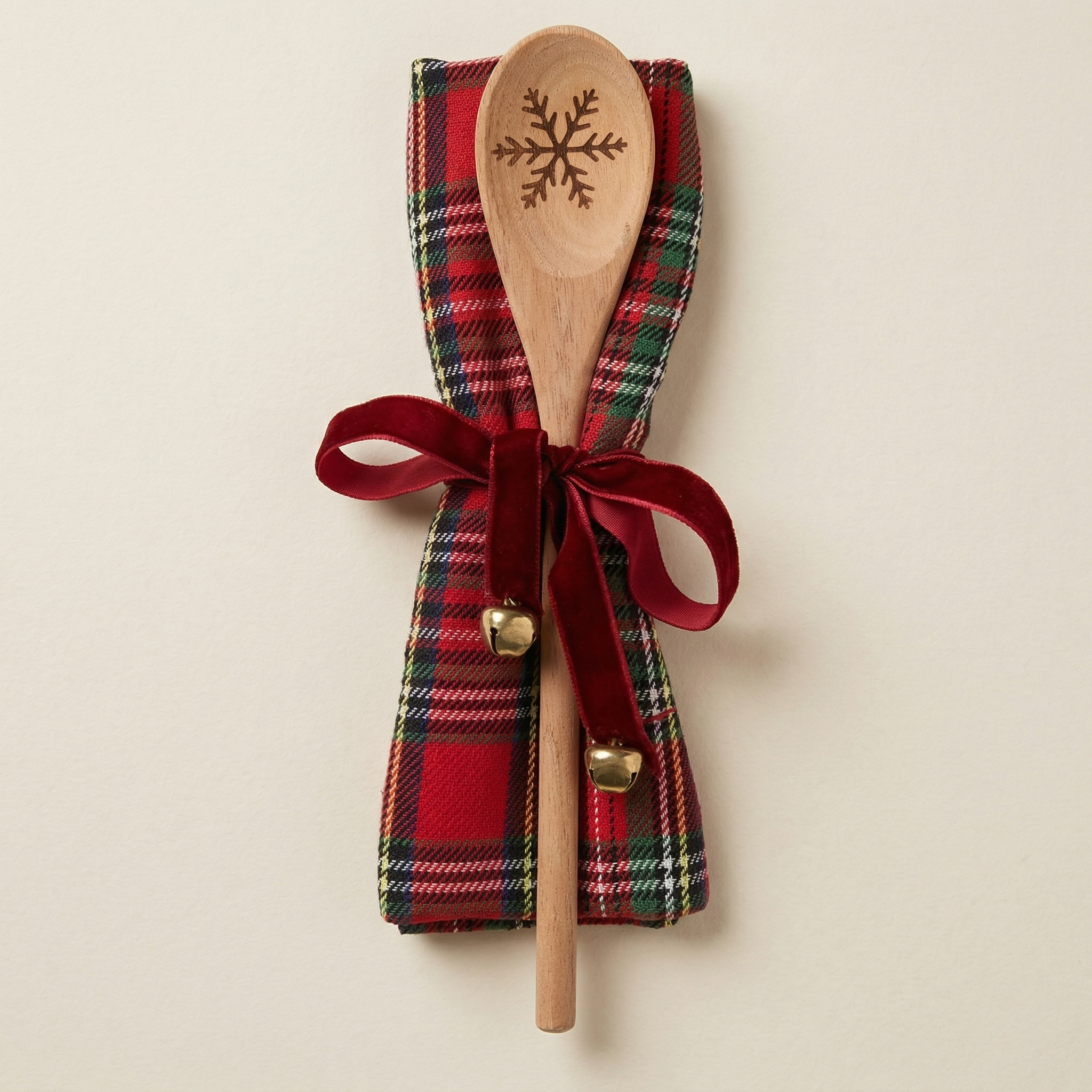 Canovaccio tartan con mestolo Christmas gift