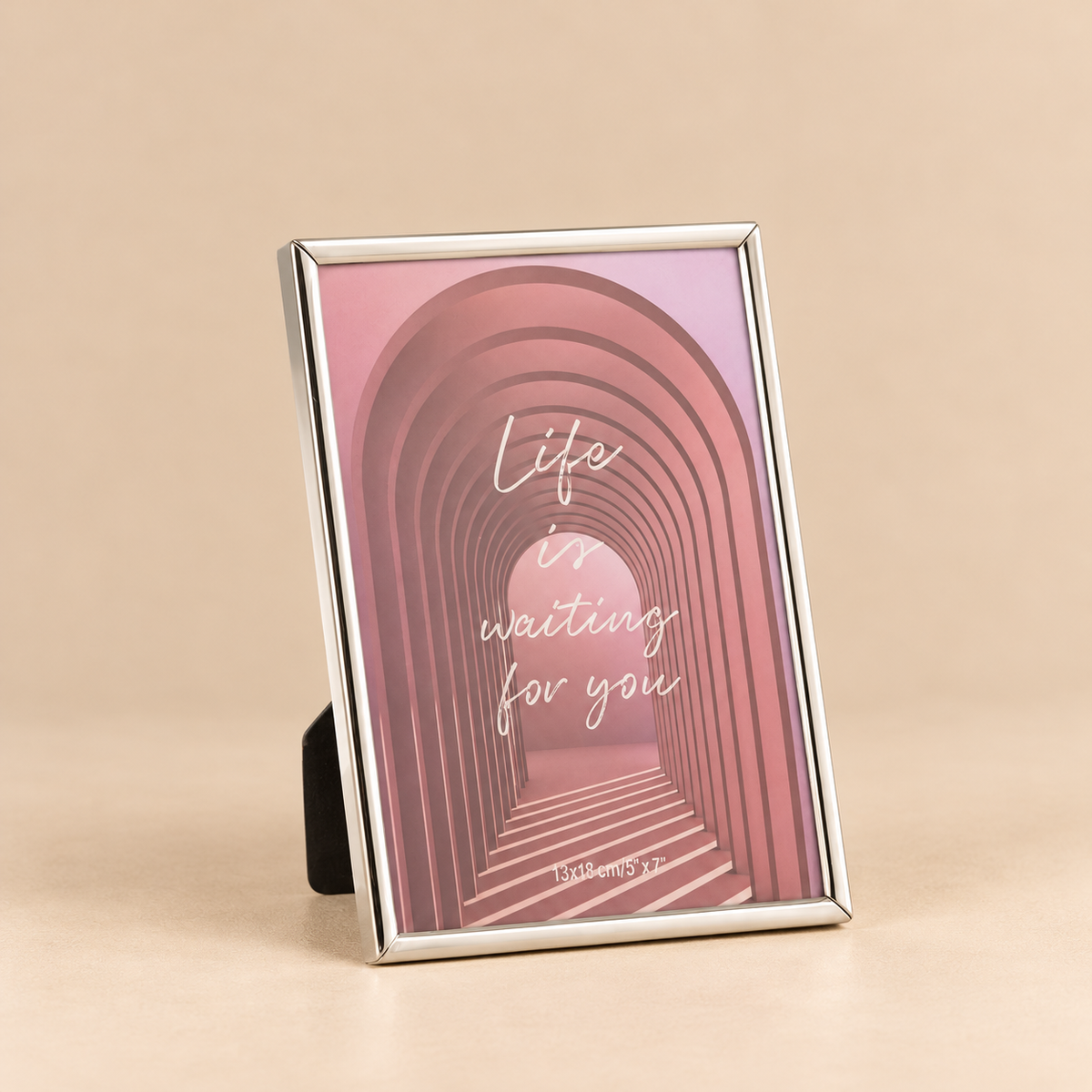 Portafoto TRACY Medium in Acciaio Color Argento con Cornice Sottile – Foto 13 x 18 cm