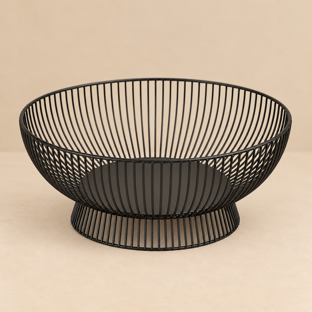 Cestino / centrotavola in metallo nero 32cm