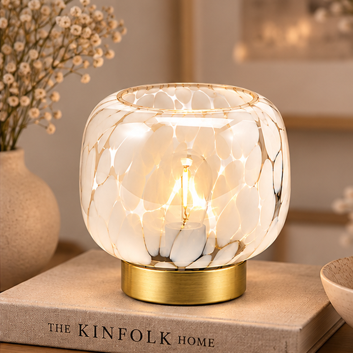 Lampada da Tavolo Joplin EDG in Vetro Modellato a Mano H 14 cm