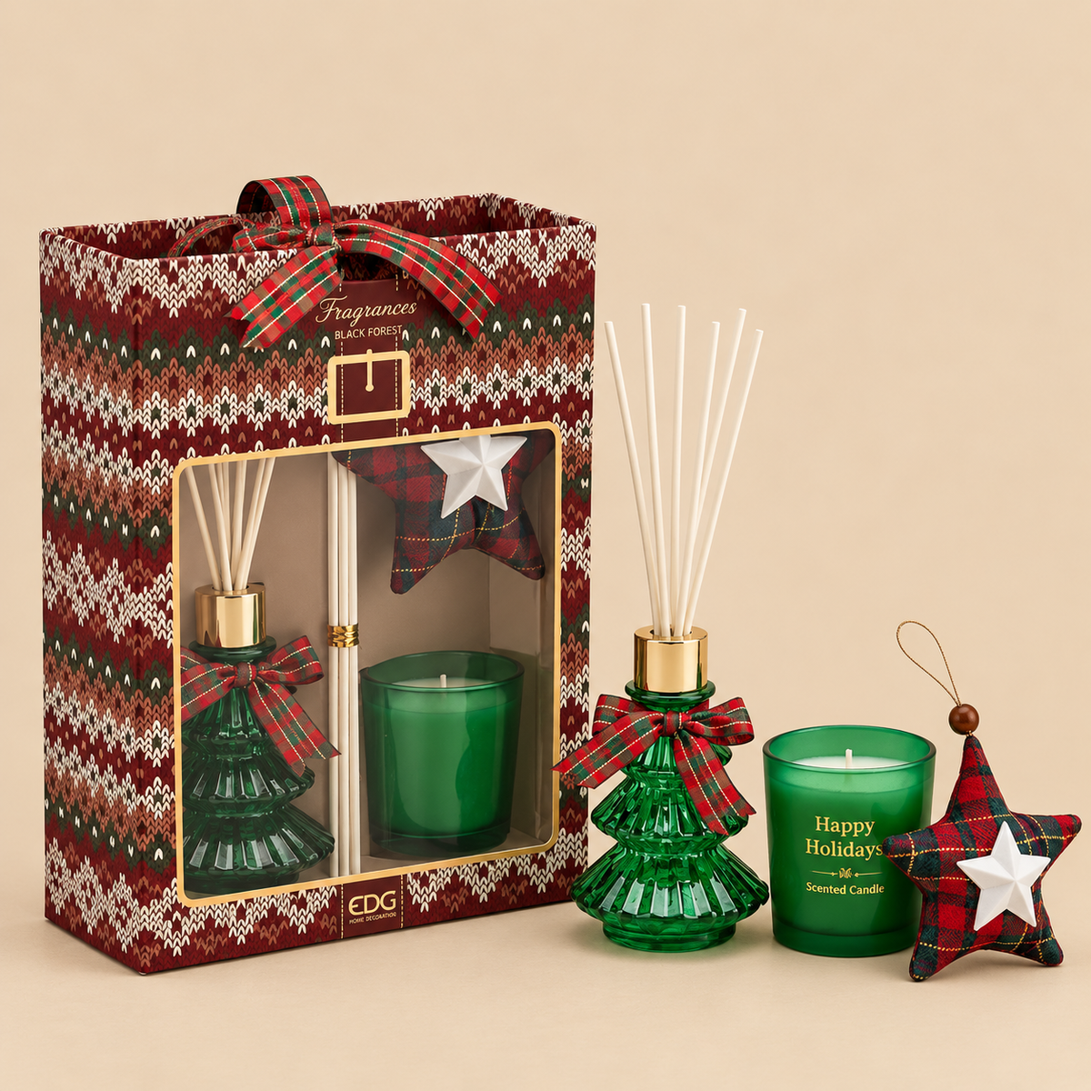 Set Regalo Natalizio Profumato – Diffusore e Candela Foresta nera