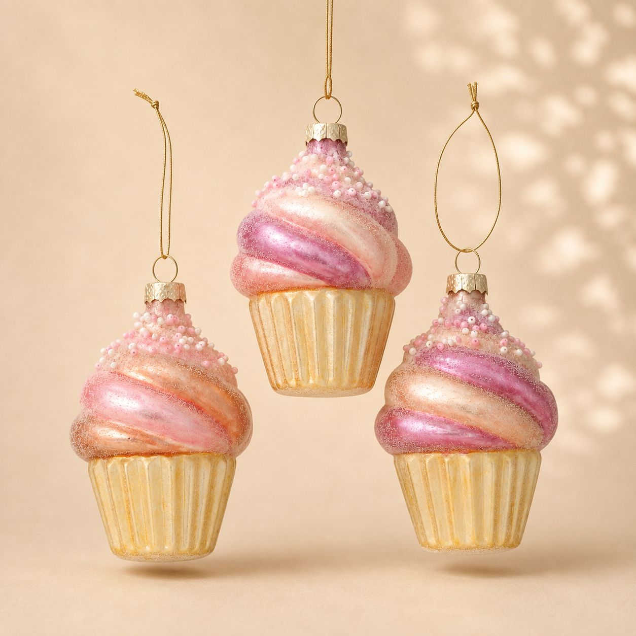 Decorazione Natalizia Cupcake in Vetro