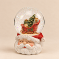 Sfera d'Acqua Natalizia con Slitta e Regali su Viso di Babbo Natale 14cm