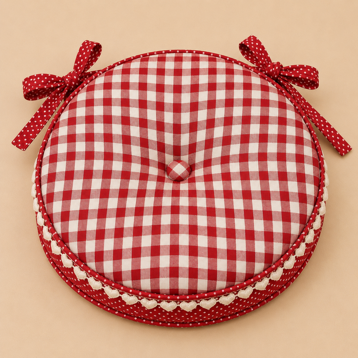 Cuscino sedia rotondo Basic Heart Rosso