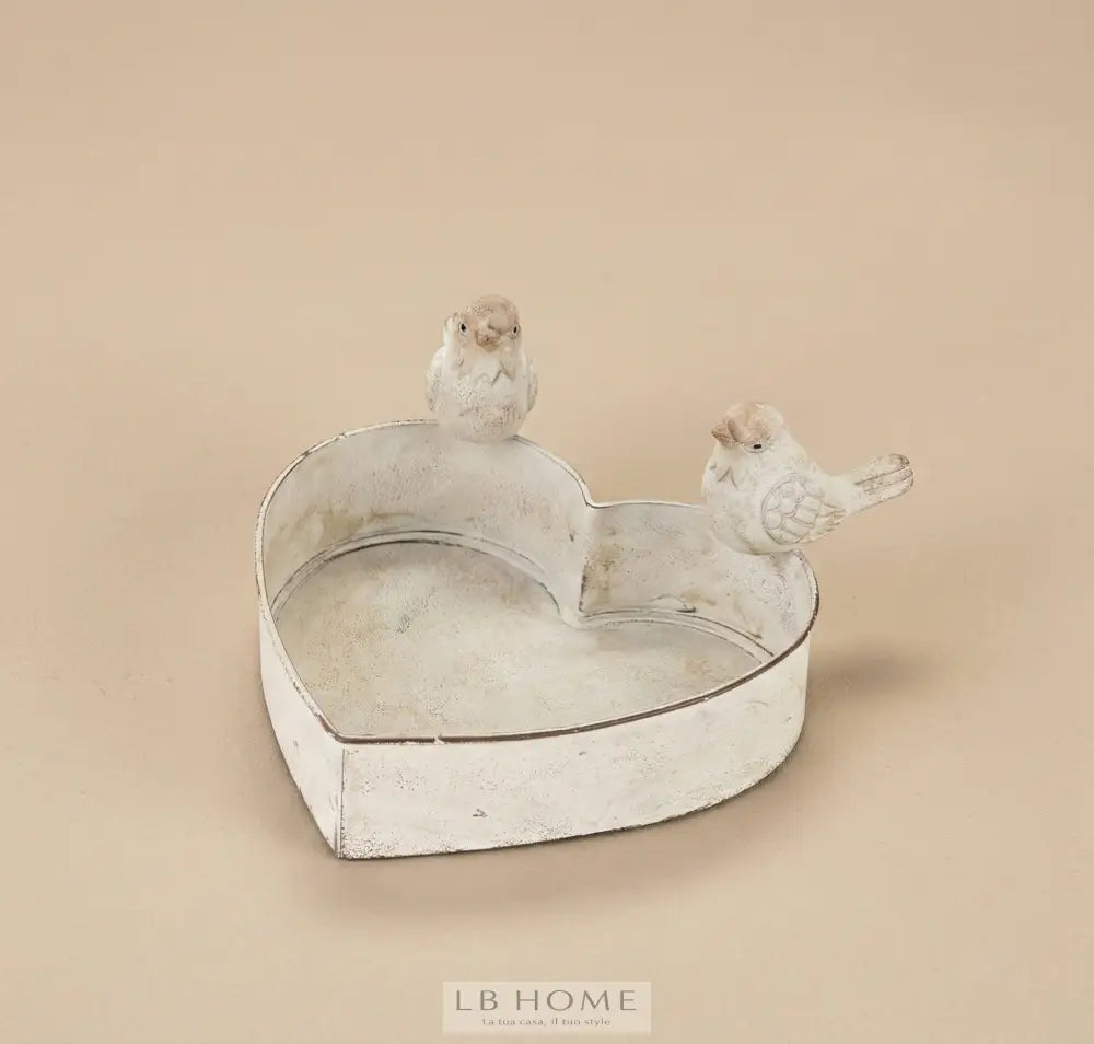 Cestino cuore uccellini Vassoio decorativo