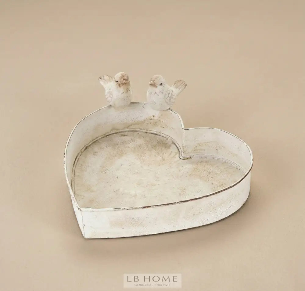 Cestino cuore uccellini Vassoio decorativo