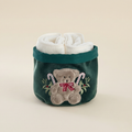 Cestino con lavette Teddy Bear verde
