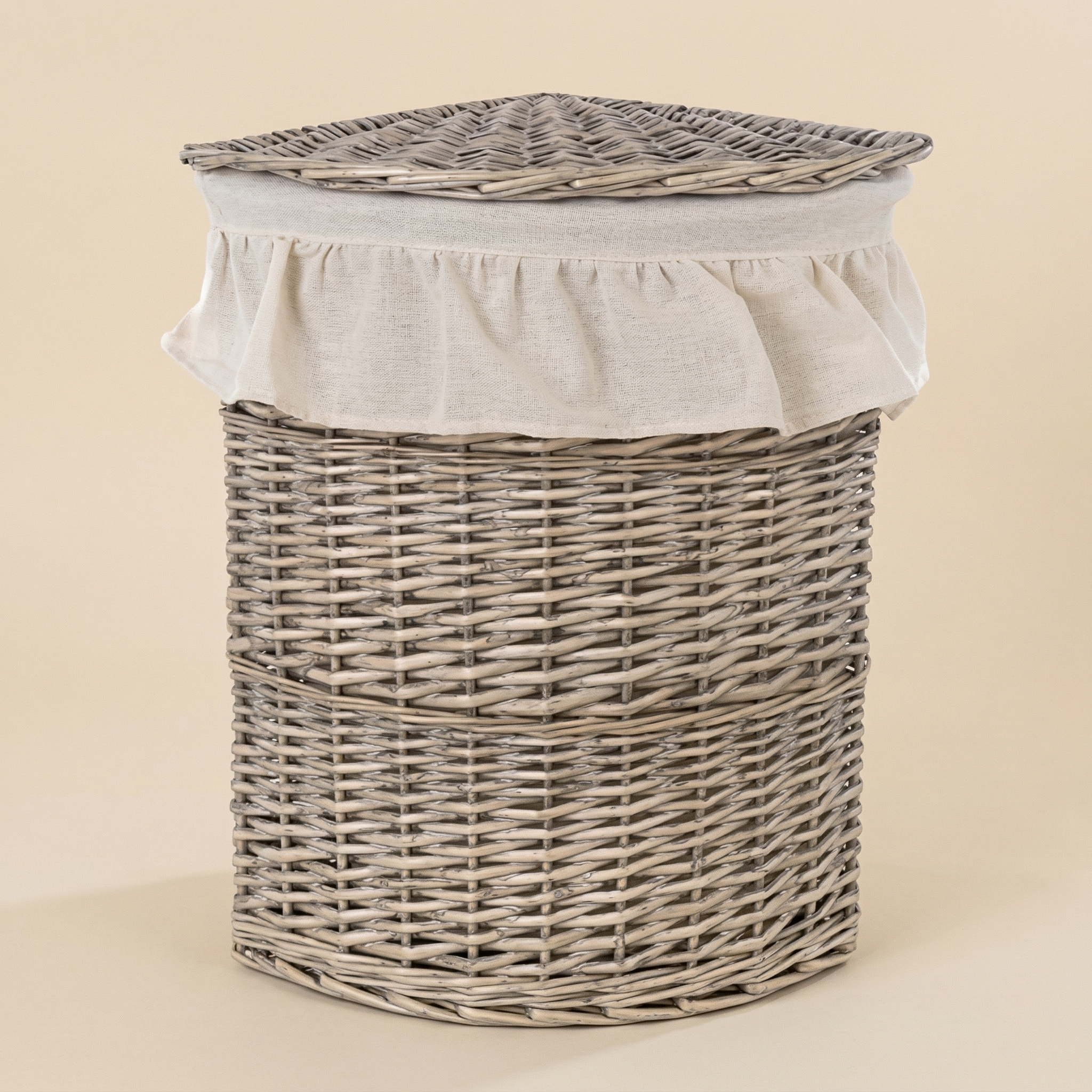 Cesto vimini angolare con coperchio