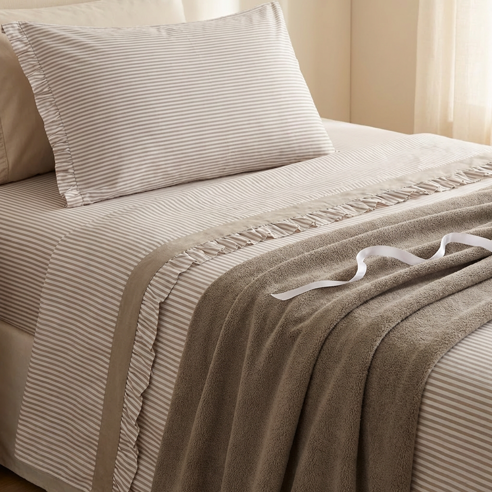 Completo letto 2 piazze Gelateria beige