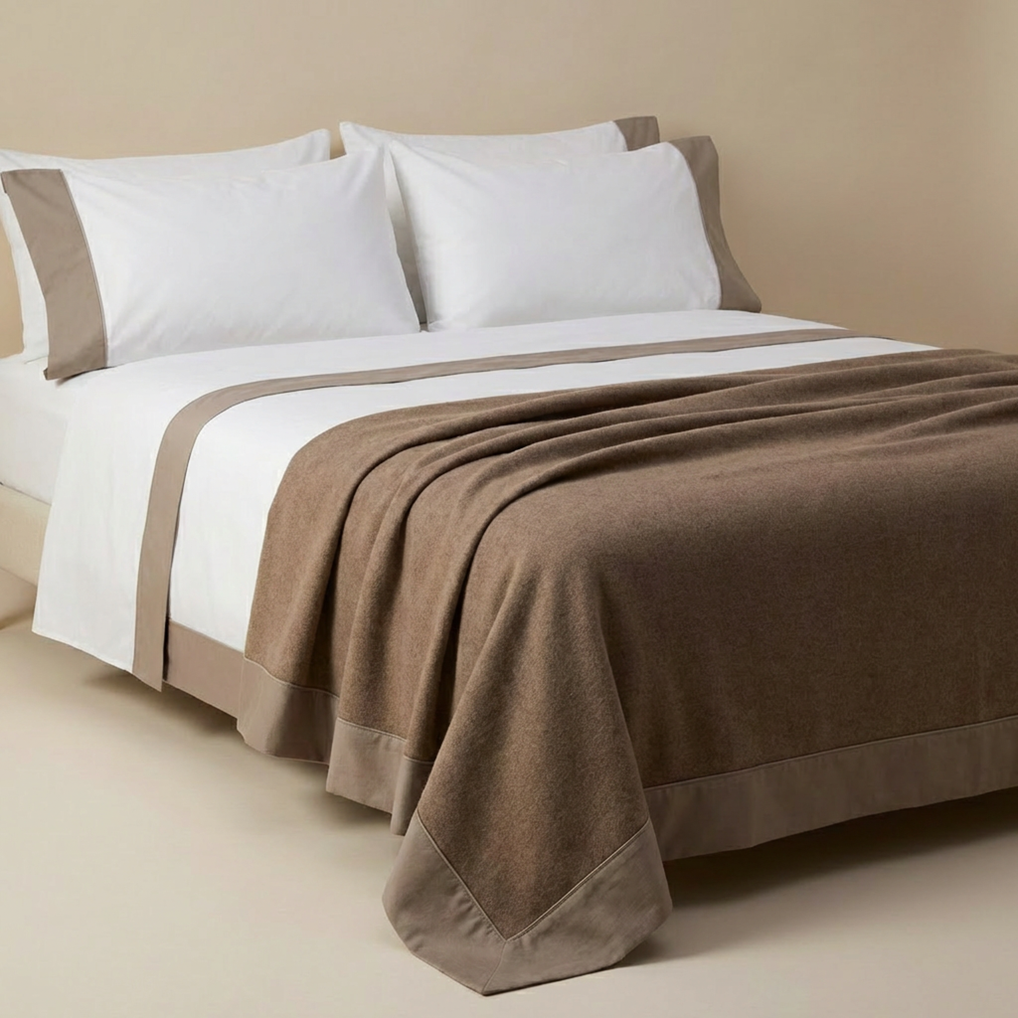 Completo letto Balza raso 1 piazza e mezzo beige