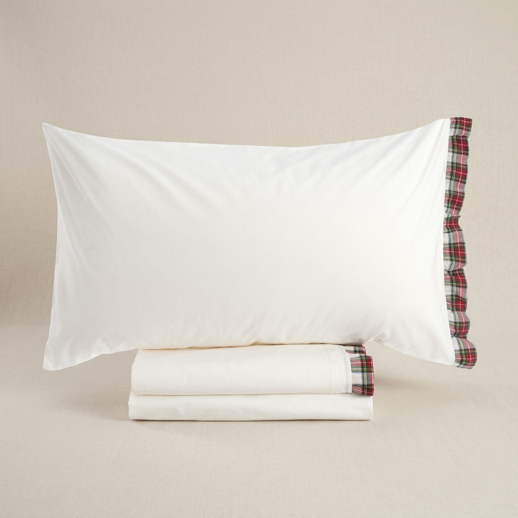 Completo letto 2 piazze Tartan avorio