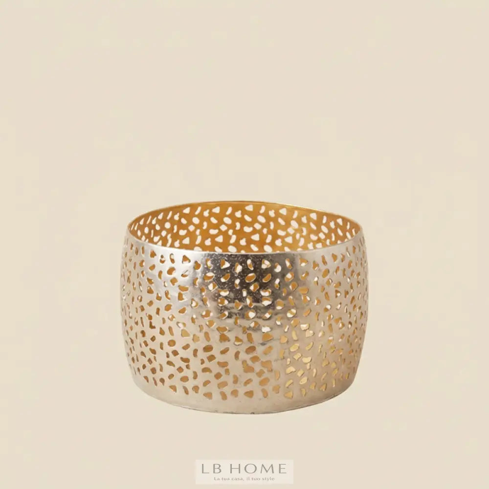 Contenitore rotondo oro h.13 Vasi & Portavasi