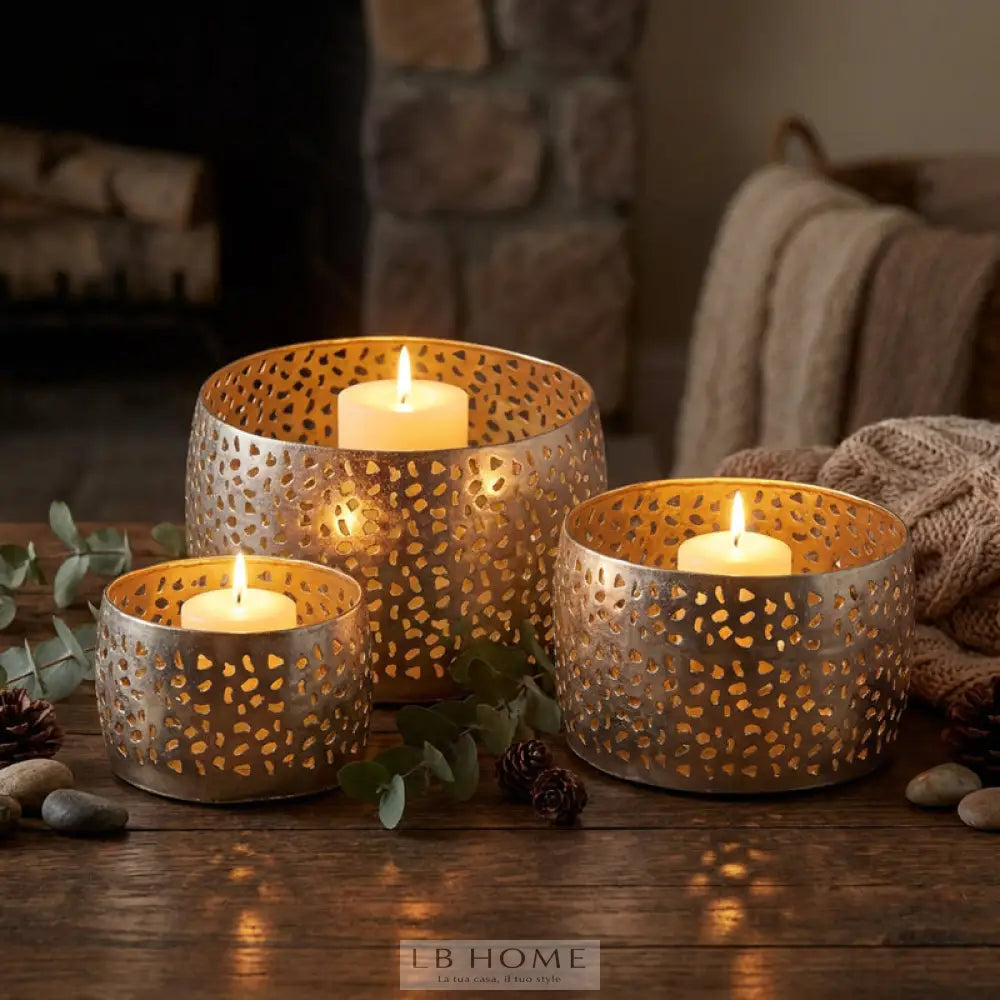 Contenitore rotondo oro h.15 Vasi & Portavasi