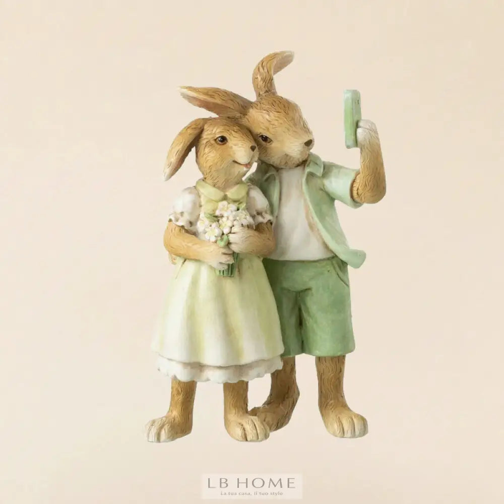 Coppia coniglietti Decorazioni Pasquali