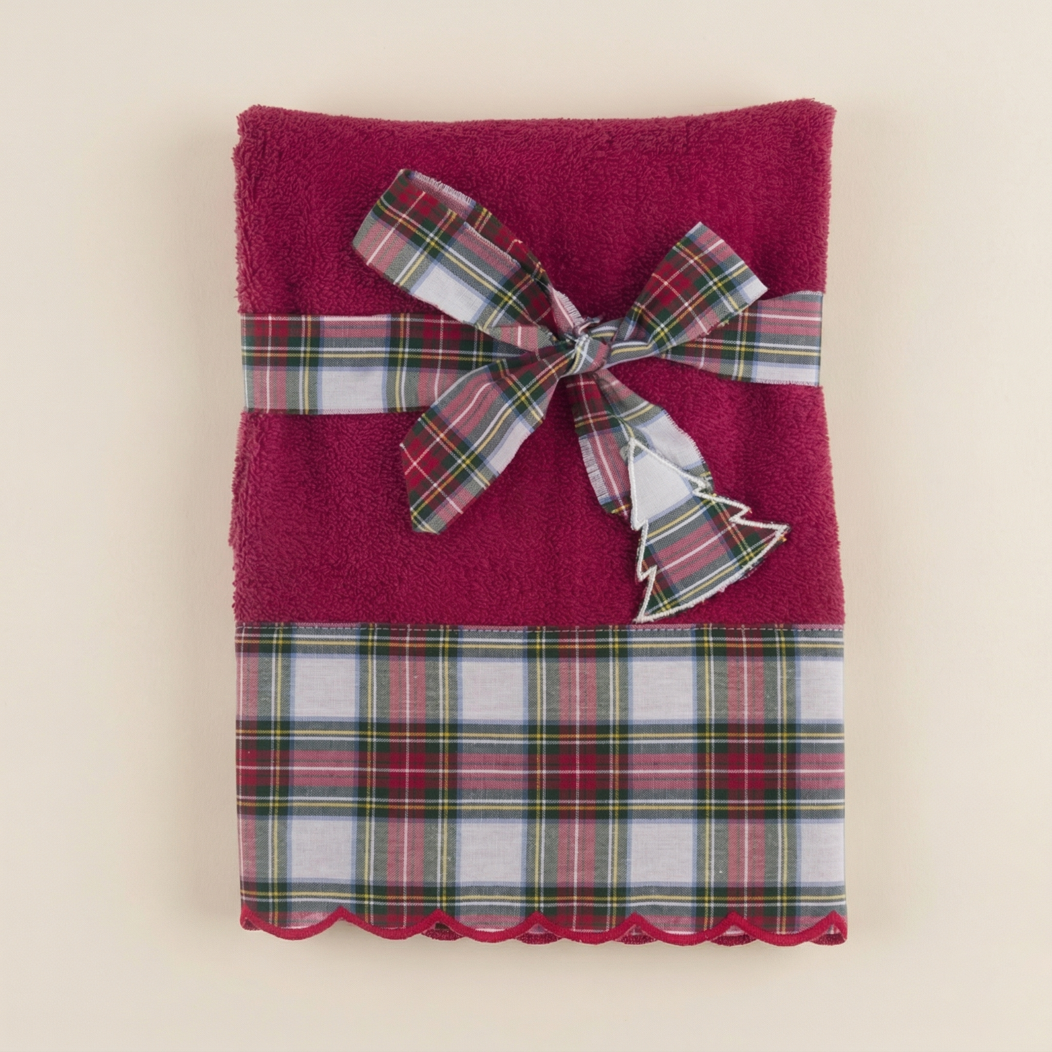 Coppia spugna Christmas tartan