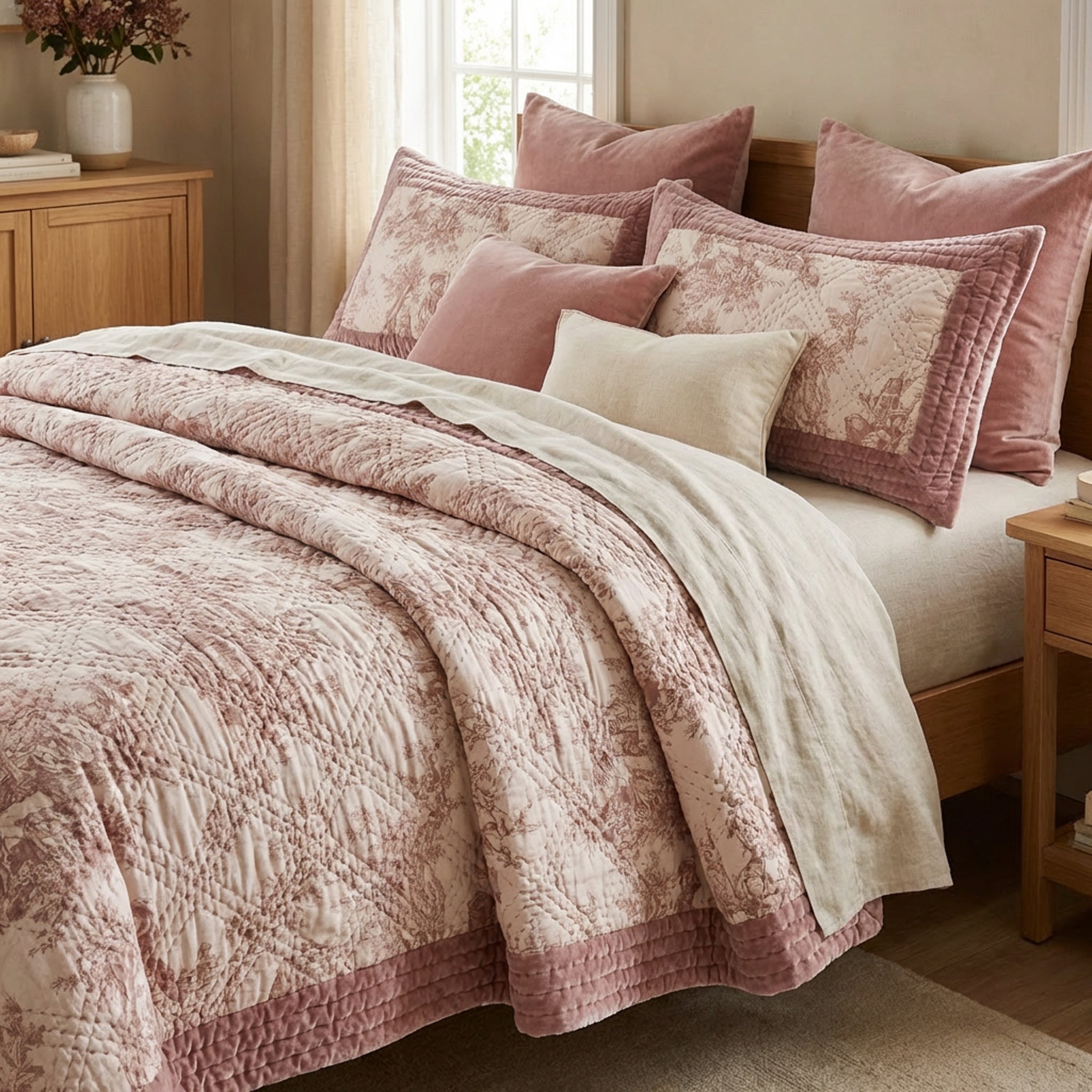 Copriguanciale Vintage Velvet rosa